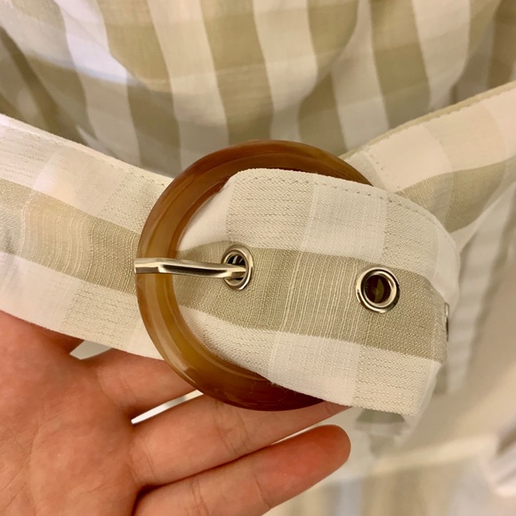 Missguided Stone Gingham Bardot Belt Romper - Picture 4 of 4